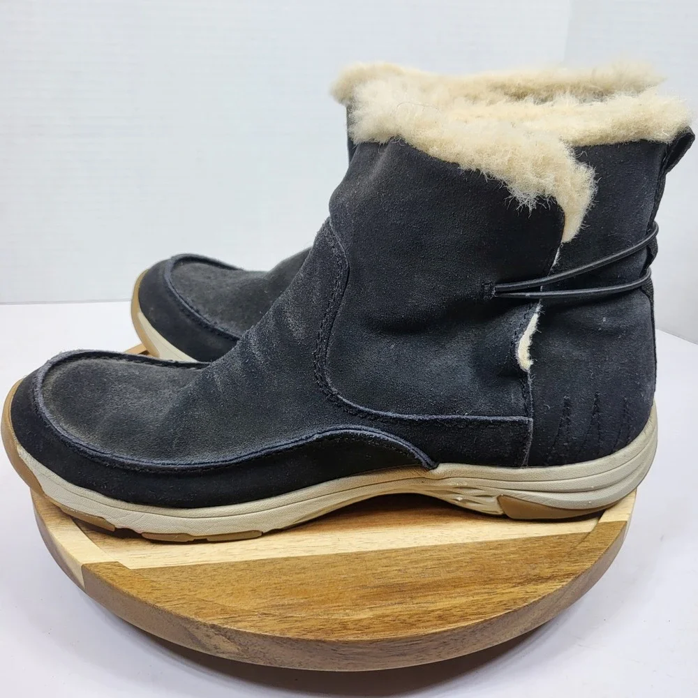 Merrell Waterproof Boots Womens 9 Black Good Insulated Suede‎ Faux Fur Gorpcore